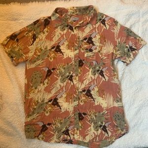 Men’s colorful floral & bird print Hawaiian shirt